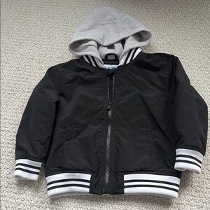Old Navy Black Jacket with Gray Hood